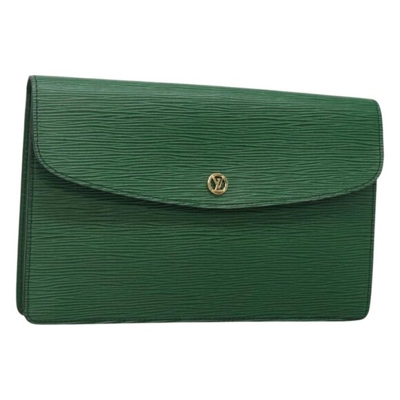 LOUIS VUITTON Epi Montaigne 27 Clutch Bag Green M52654 LV Auth 120494 - Picture 1 of 16